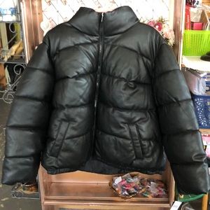 NEW* SEBBY COLLECTION “Faux Leather Puffer Jacket* 3X